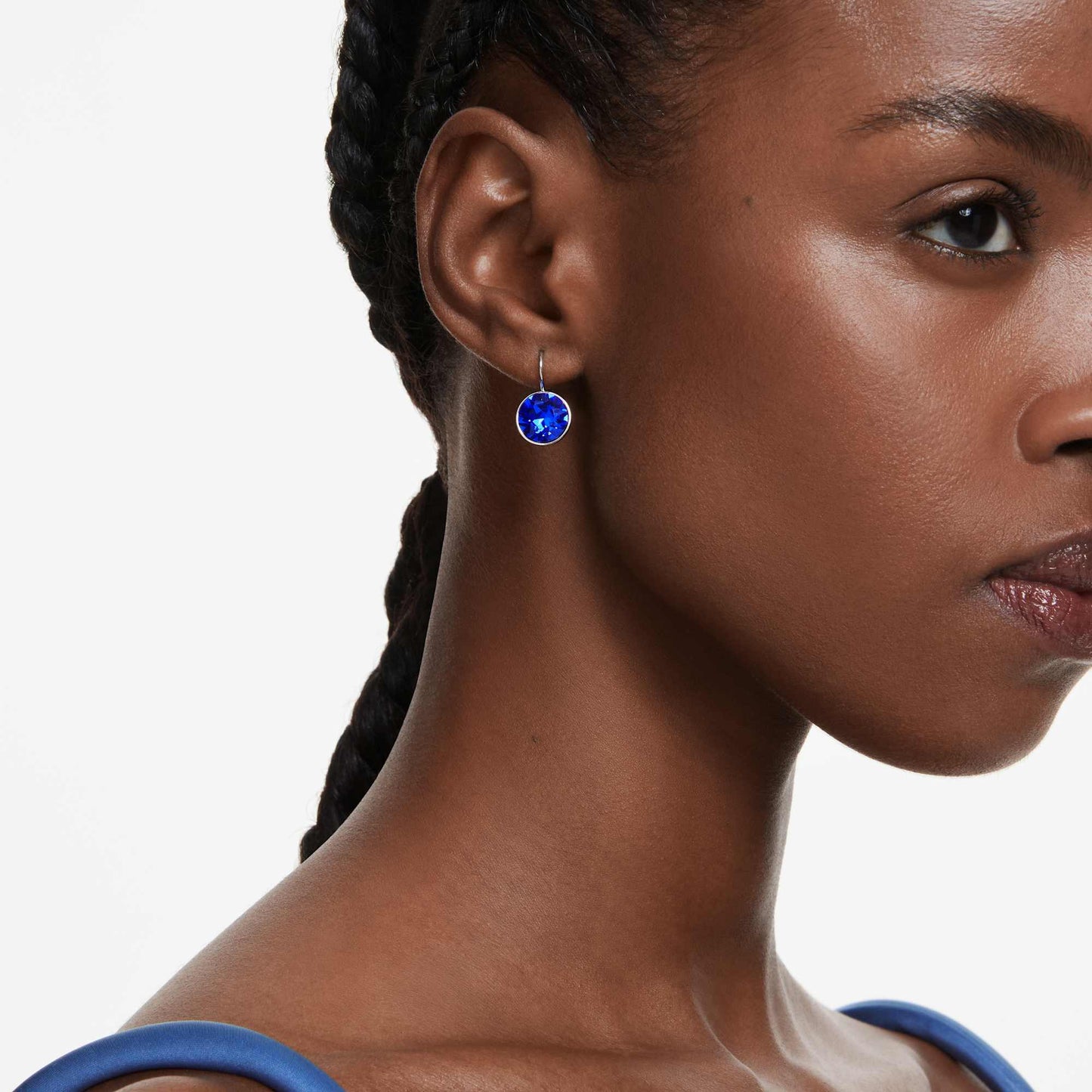 Orecchini pendenti Swarovski Bella Orecchino Taglio Round, Blu, Placcato rodio