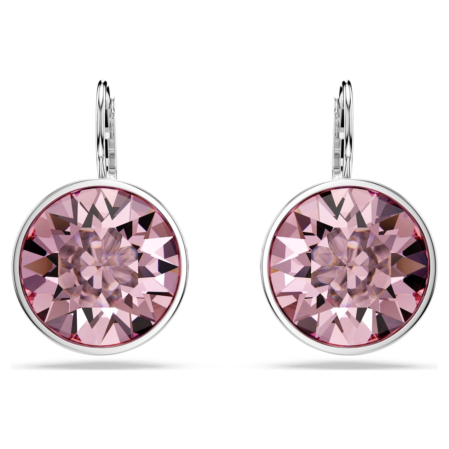 Orecchini pendenti Swarovski Bella Taglio Round, Rosa, Placcato rodio