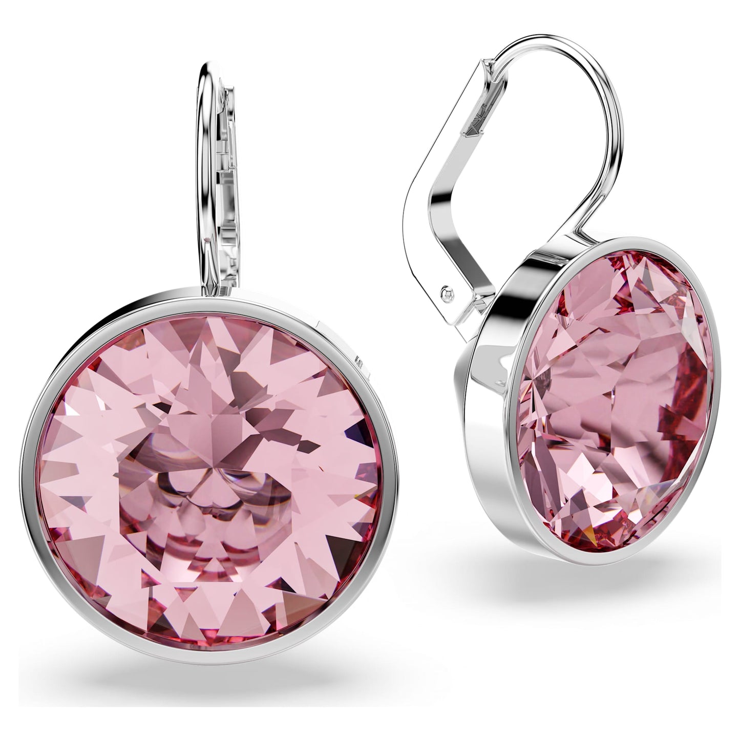 Orecchini pendenti Swarovski Bella Taglio Round, Rosa, Placcato rodio