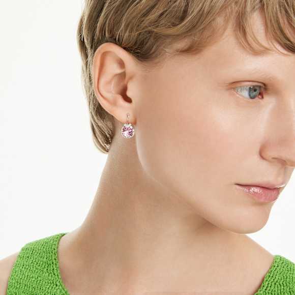 Orecchini Swarovski Mp Bella Taglio Round, Rosa, Placcato rodio