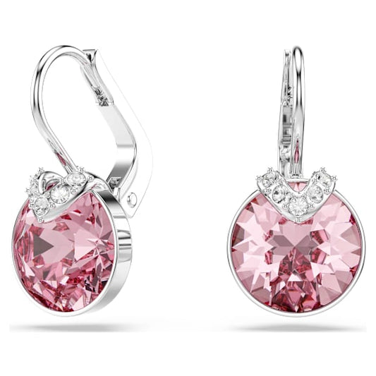 Orecchini Swarovski Mp Bella Taglio Round, Rosa, Placcato rodio