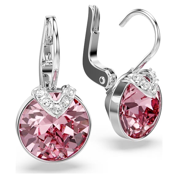 Orecchini Swarovski Mp Bella Taglio Round, Rosa, Placcato rodio