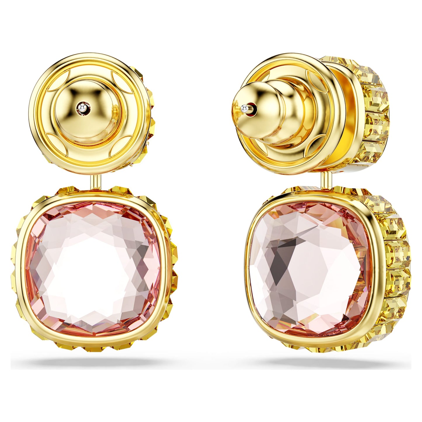 Orecchini Pendenti Swarovski Chroma Taglio Cushion, Multicolore, Placcato color oro