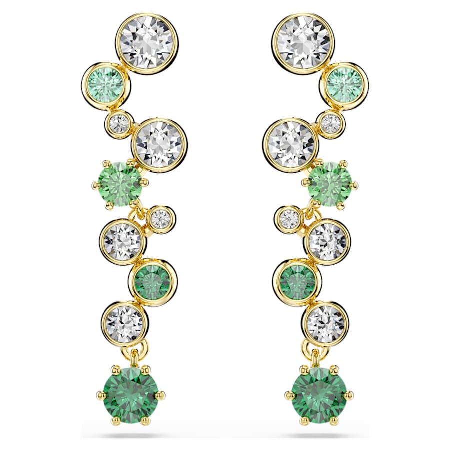 Orecchini Pendenti Swarovski Constella Taglio misto, Verdi, Placcato color oro