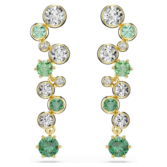Orecchini Pendenti Swarovski Constella Taglio misto, Verdi, Placcato color oro