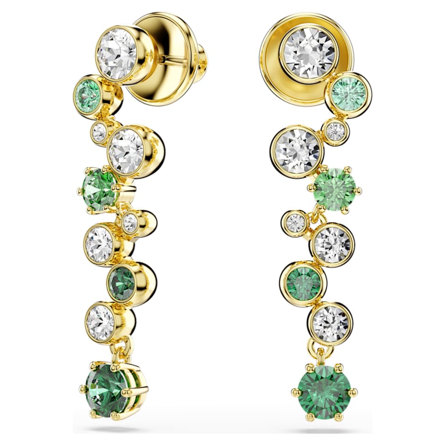 Orecchini Pendenti Swarovski Constella Taglio misto, Verdi, Placcato color oro