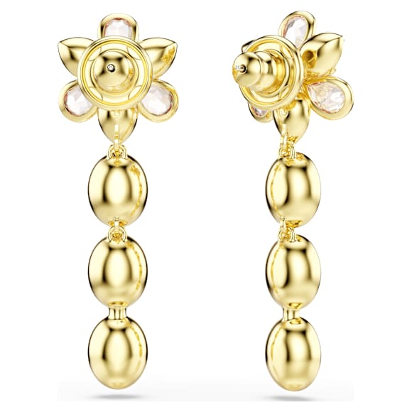Orecchini Pendenti Swarovski Idyllia Taglio misto, Fiore, Multicolore, Placcato color oro