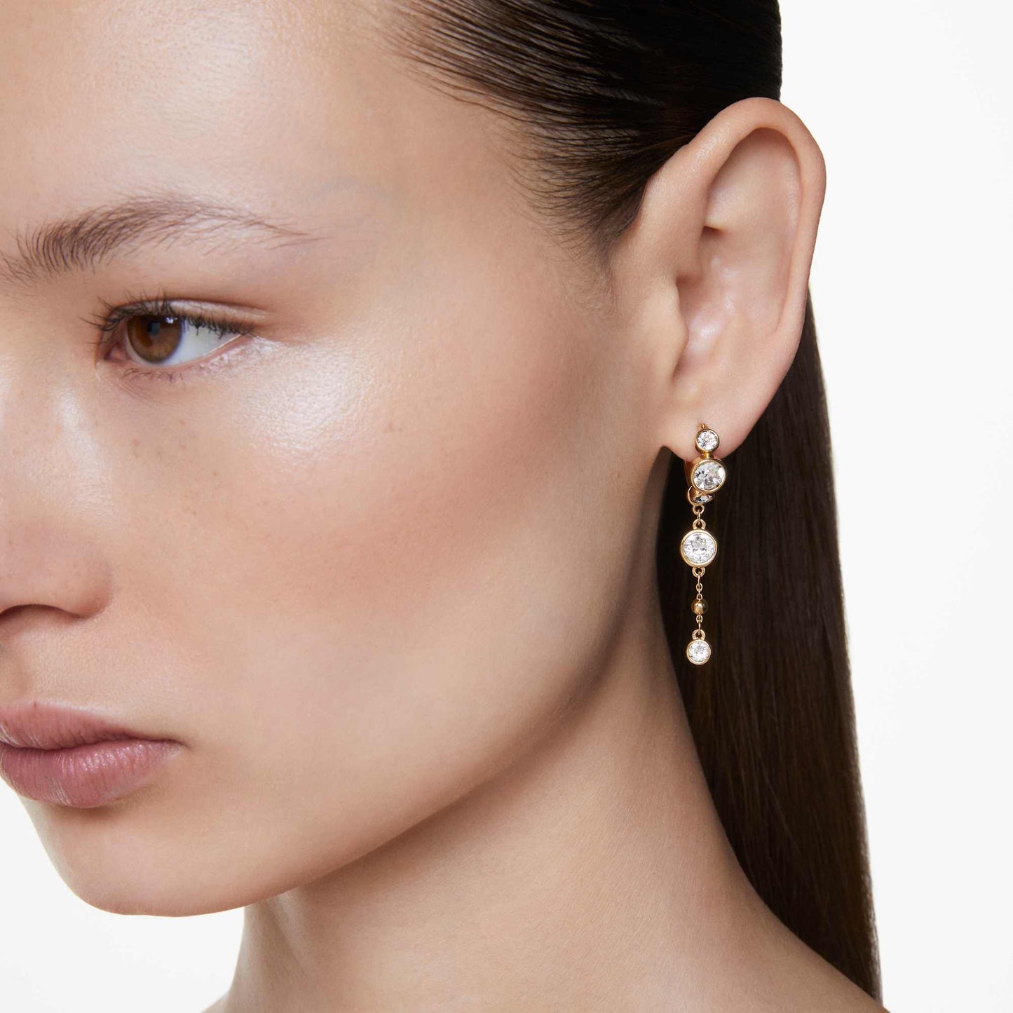 Orecchini pendenti Swarovski Imber Taglio tondo, Bianchi, Mix di finiture