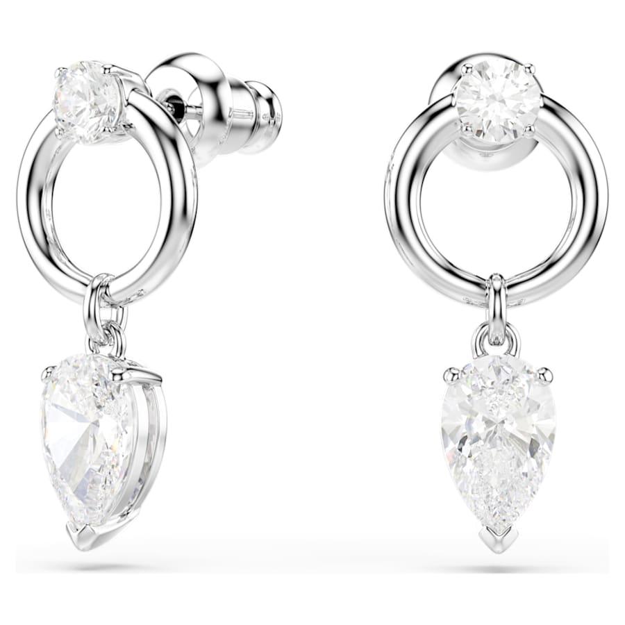 Orecchini Pendenti Swarovski Mesmera Taglio misto, Bianchi, Placcato rodio