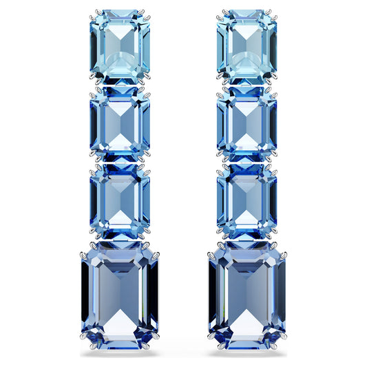 Orecchini pendenti Swarovski Millenia Taglio Octagon, Sfumatura di colore, Blu, Placcato rodio
