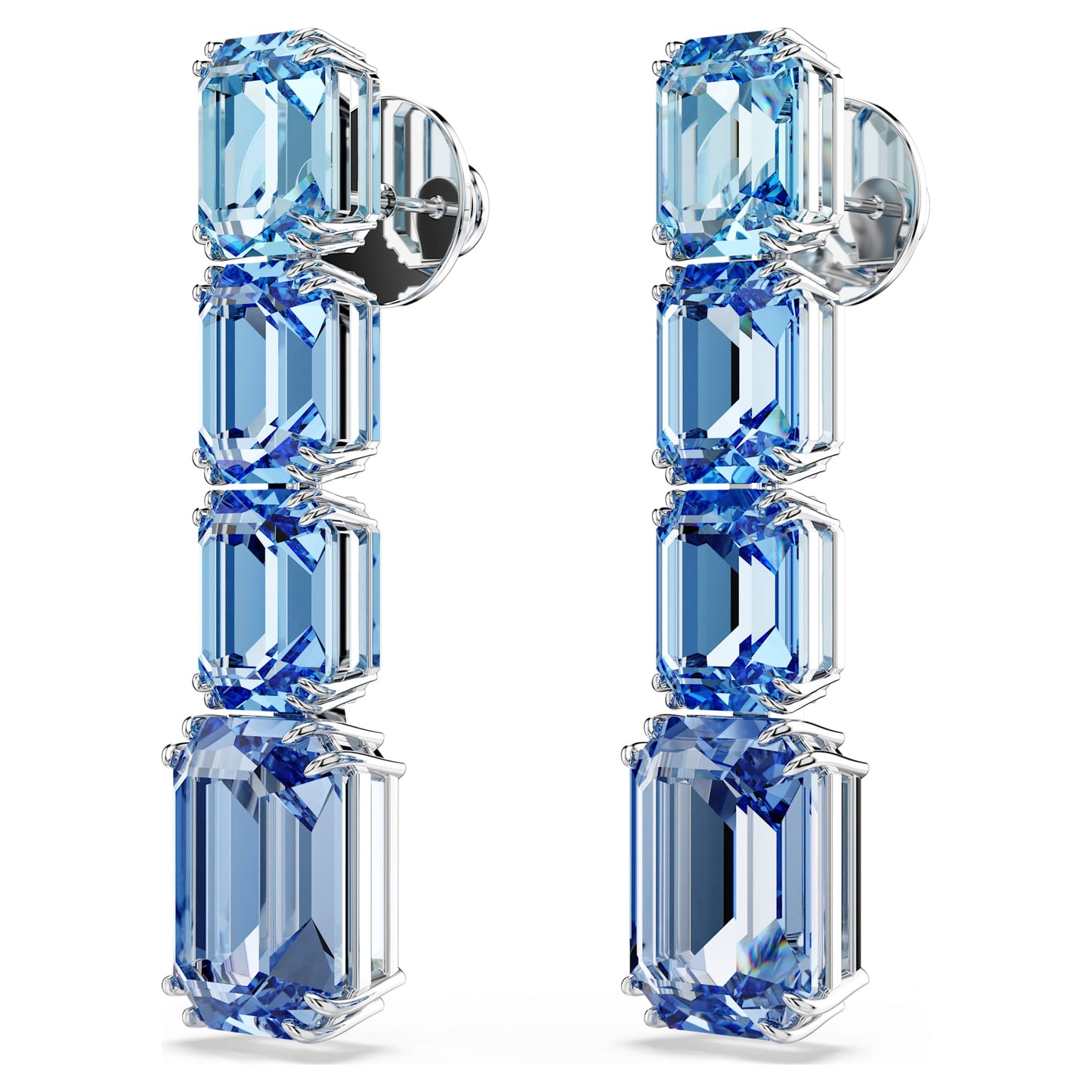 Orecchini pendenti Swarovski Millenia Taglio Octagon, Sfumatura di colore, Blu, Placcato rodio