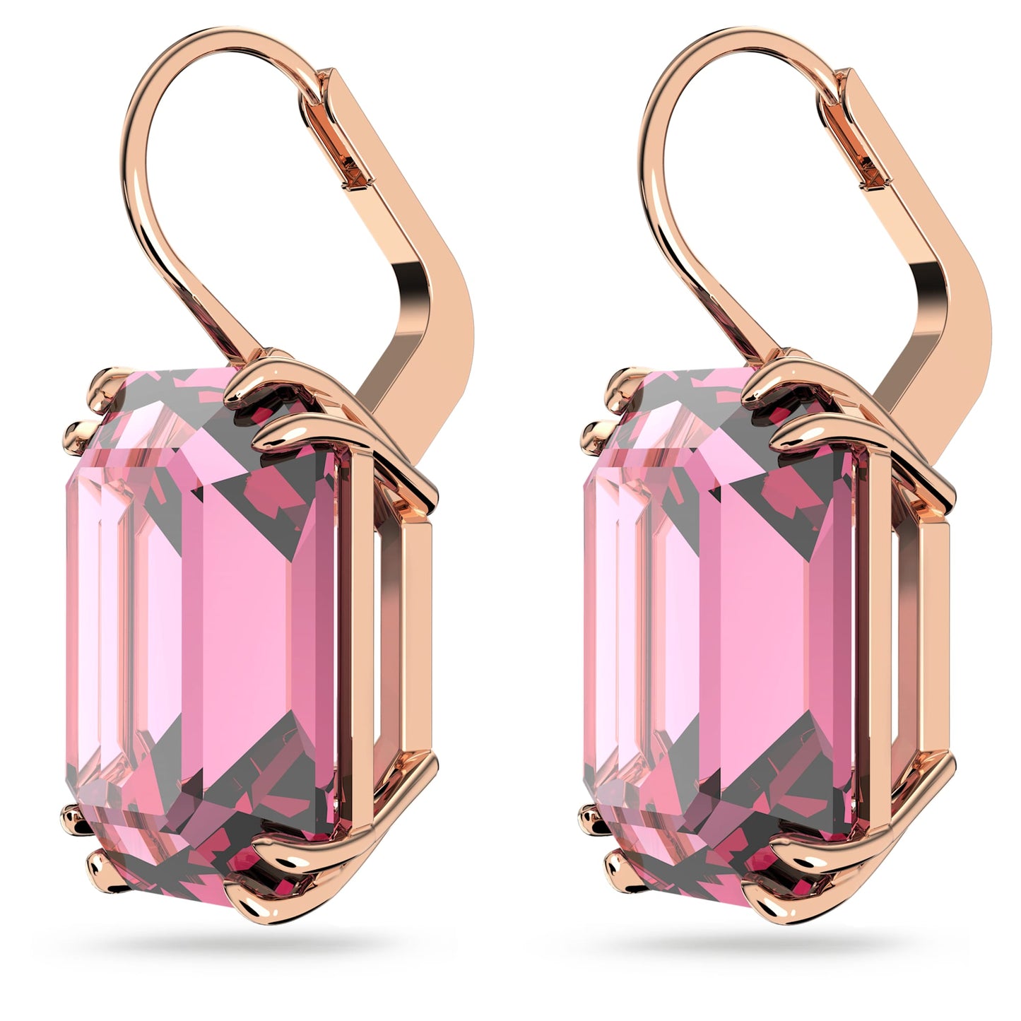Orecchini pendenti Swarovski Millenia Taglio ottagonale, Rosa, Placcato color oro rosa