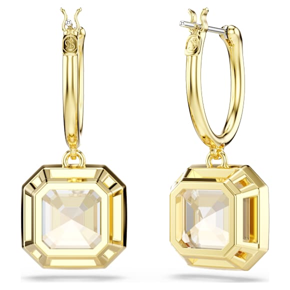 Orecchini Swarovski Millenia Taglio squadrato, Caramello, Placcato color oro