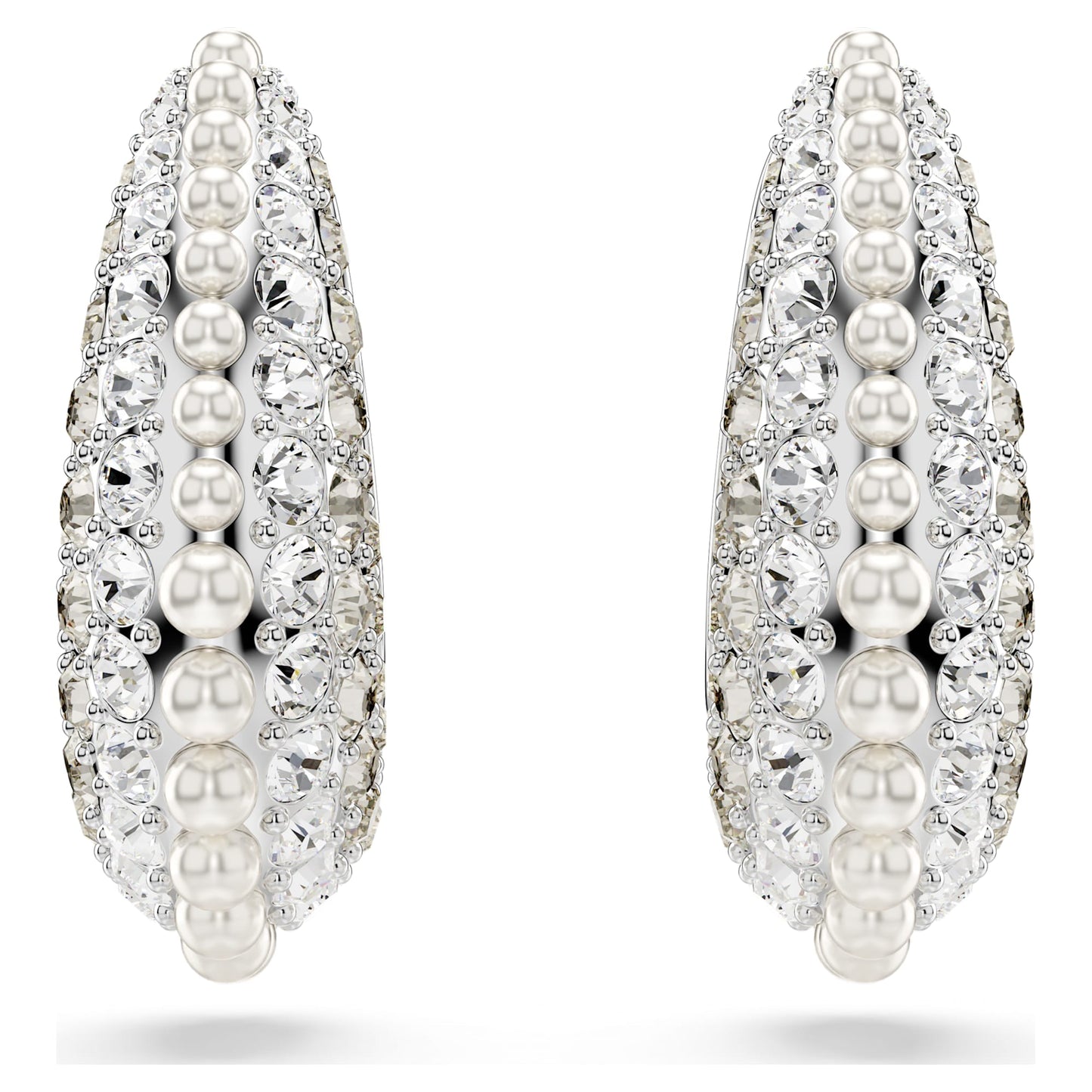 Orecchini Pendenti Swarovski Sublima Crystal Pearl, Taglio Round, Piccoli, Bianchi, Placcato rodio