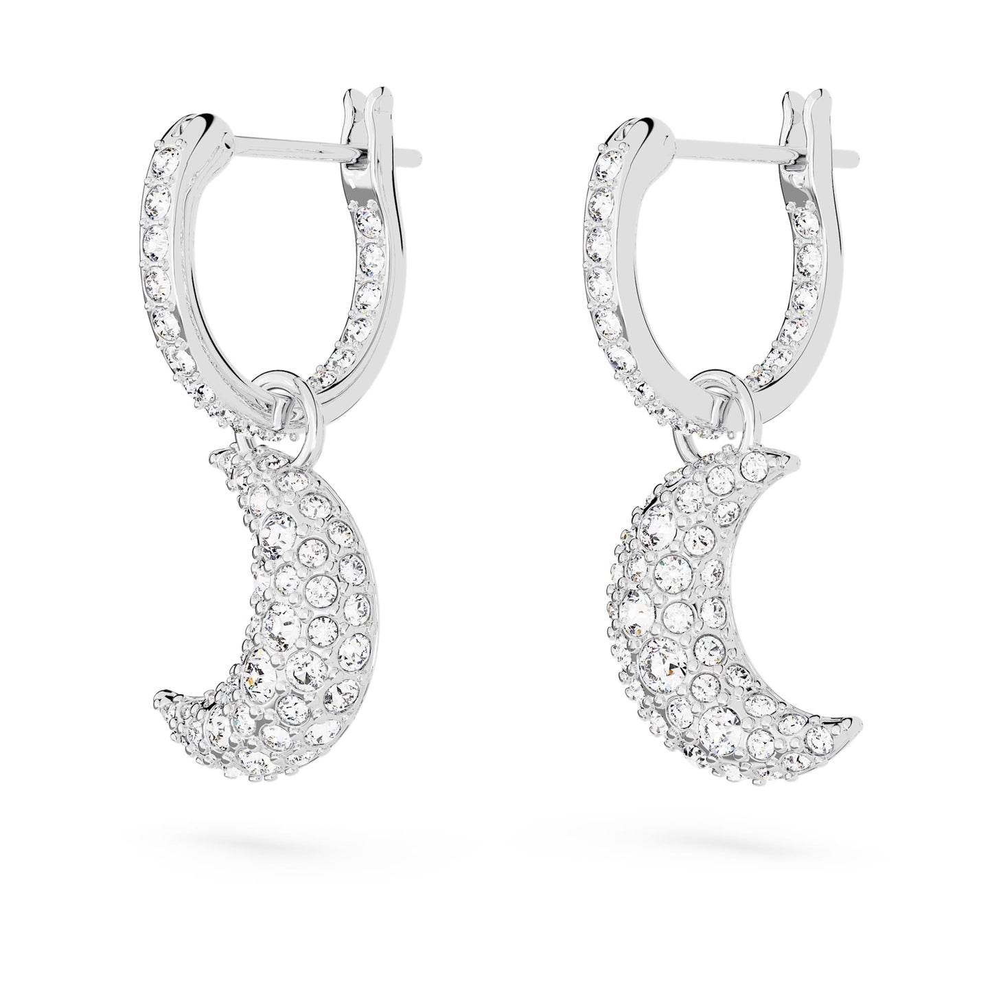 Orecchini pendenti Swarovski Sublima Luna, Bianchi, Placcato rodio