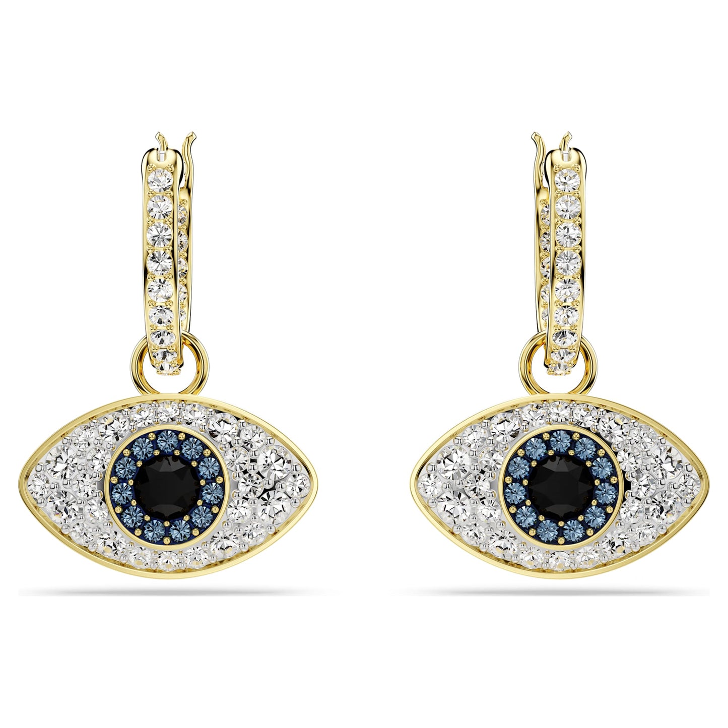 Orecchini pendenti Swarovski Symbolica Evil eye, Blu, Placcato color oro