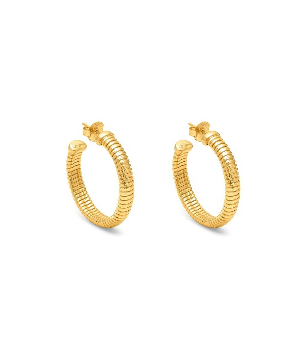 Orecchini a Cerchio Giovanni Raspini Croco Golden Tubogas Grandi