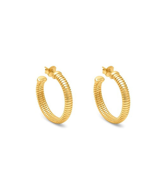 Orecchini a Cerchio Giovanni Raspini Croco Golden Tubogas Grandi