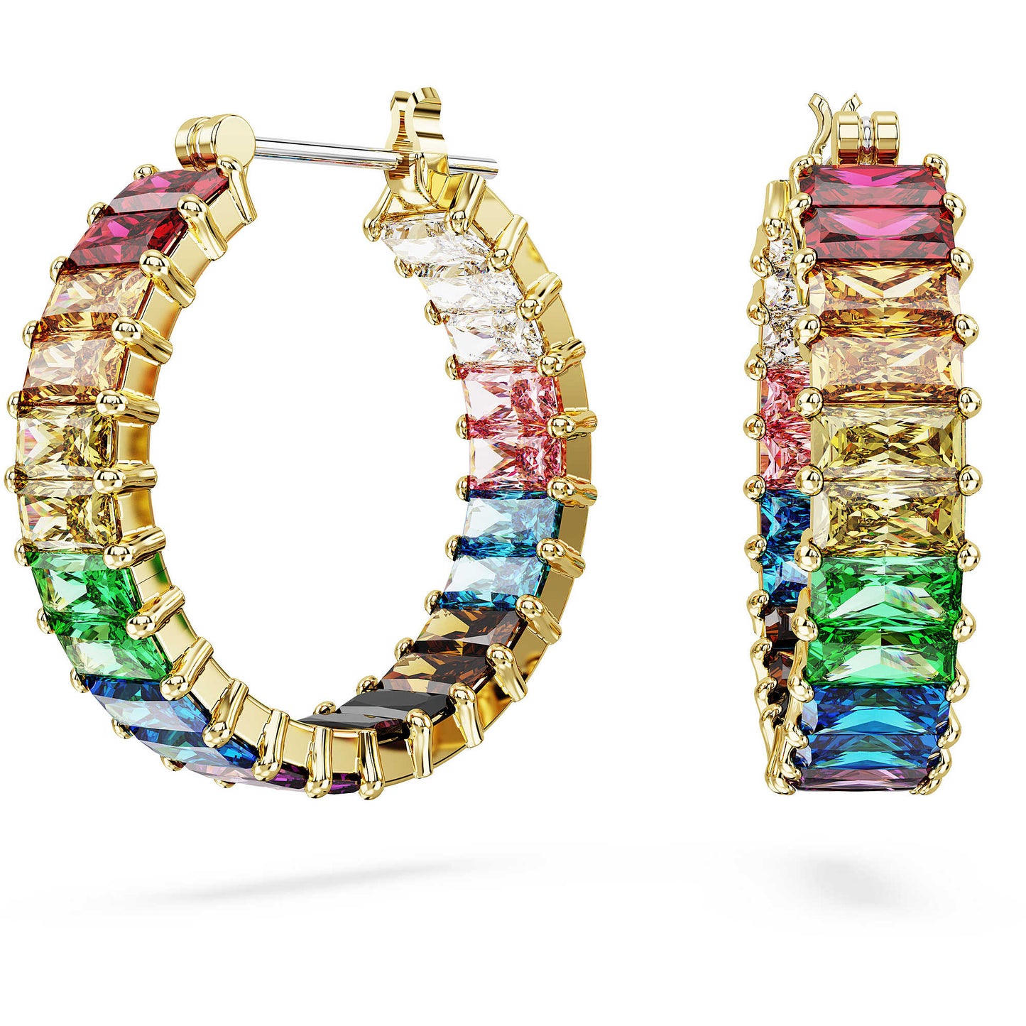 Orecchini A Cerchio Swarovski Matrix Unisex Multicolor