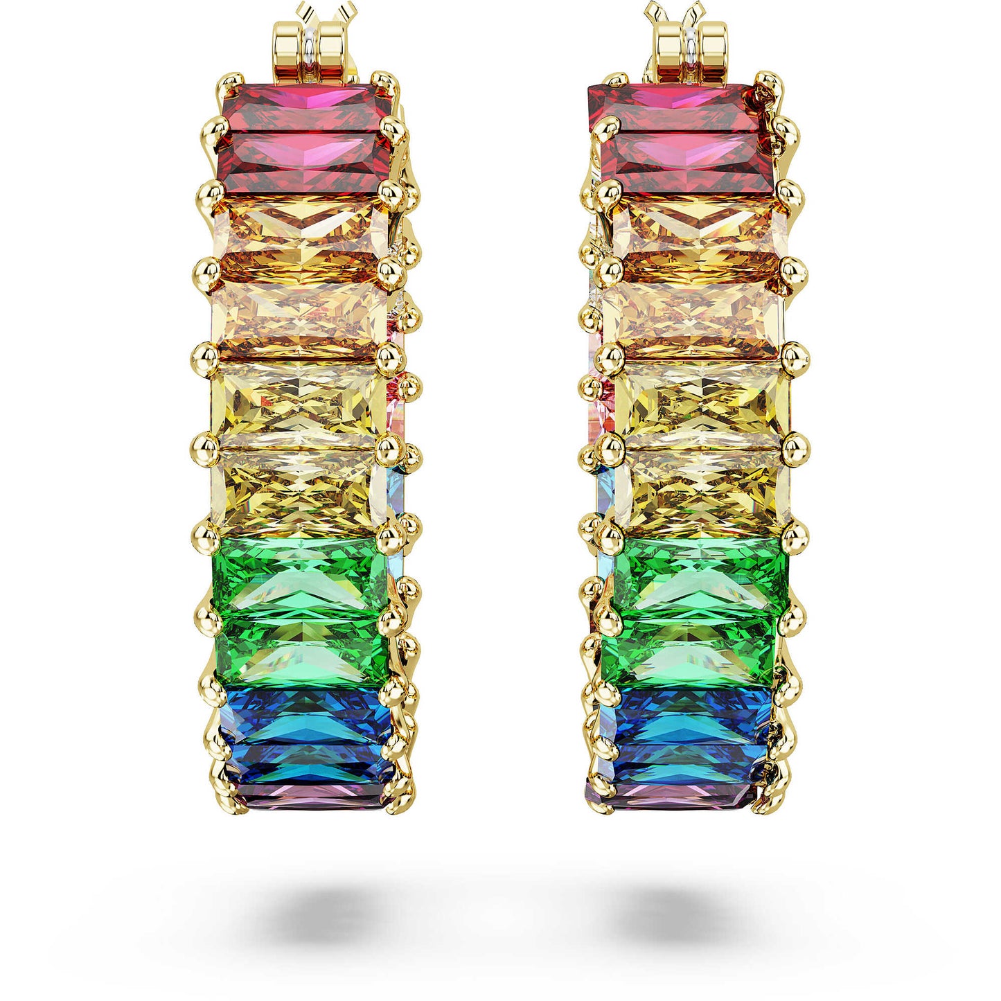 Orecchini A Cerchio Swarovski Matrix Unisex Multicolor