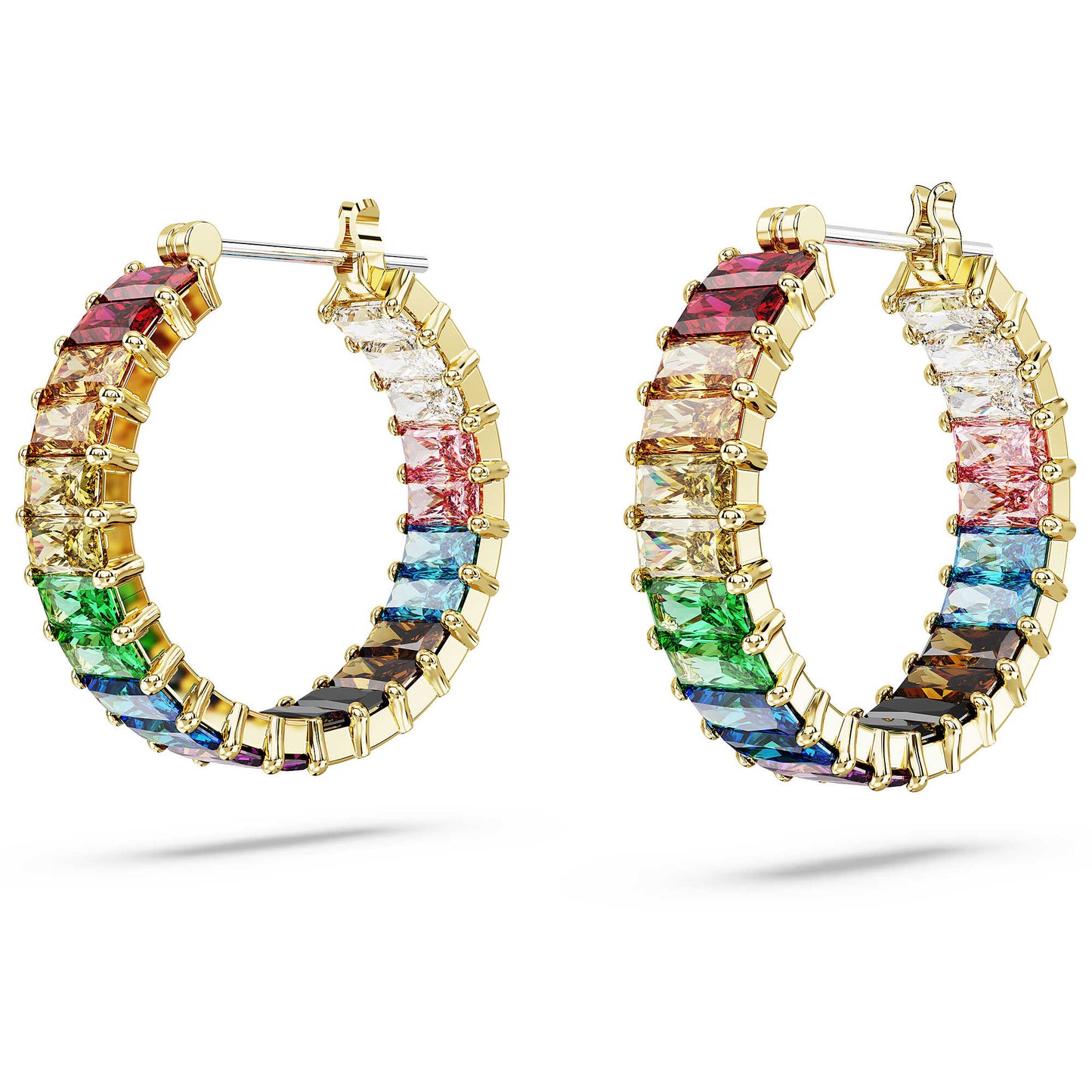Orecchini A Cerchio Swarovski Matrix Unisex Multicolor