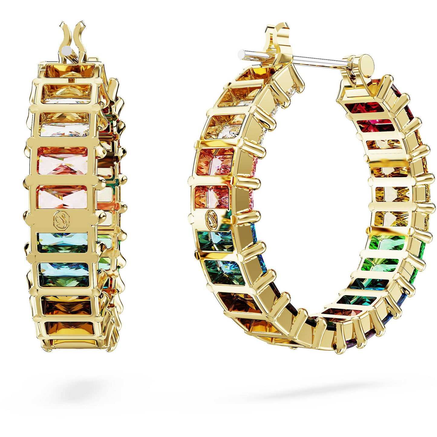 Orecchini A Cerchio Swarovski Matrix Unisex Multicolor