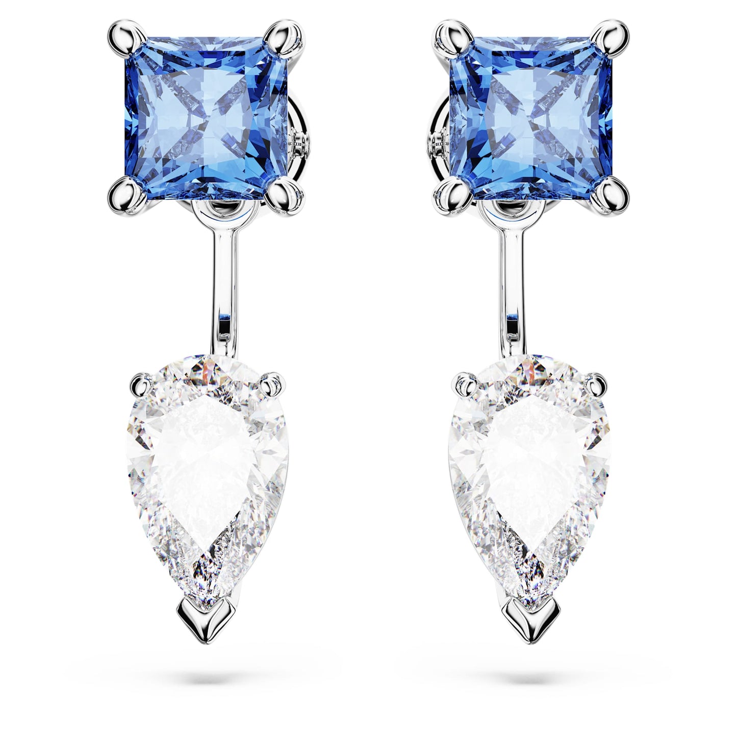 Orecchini jacket Swarovski Mesmera Taglio misto, Rimovibile, Blu, Placcato rodio