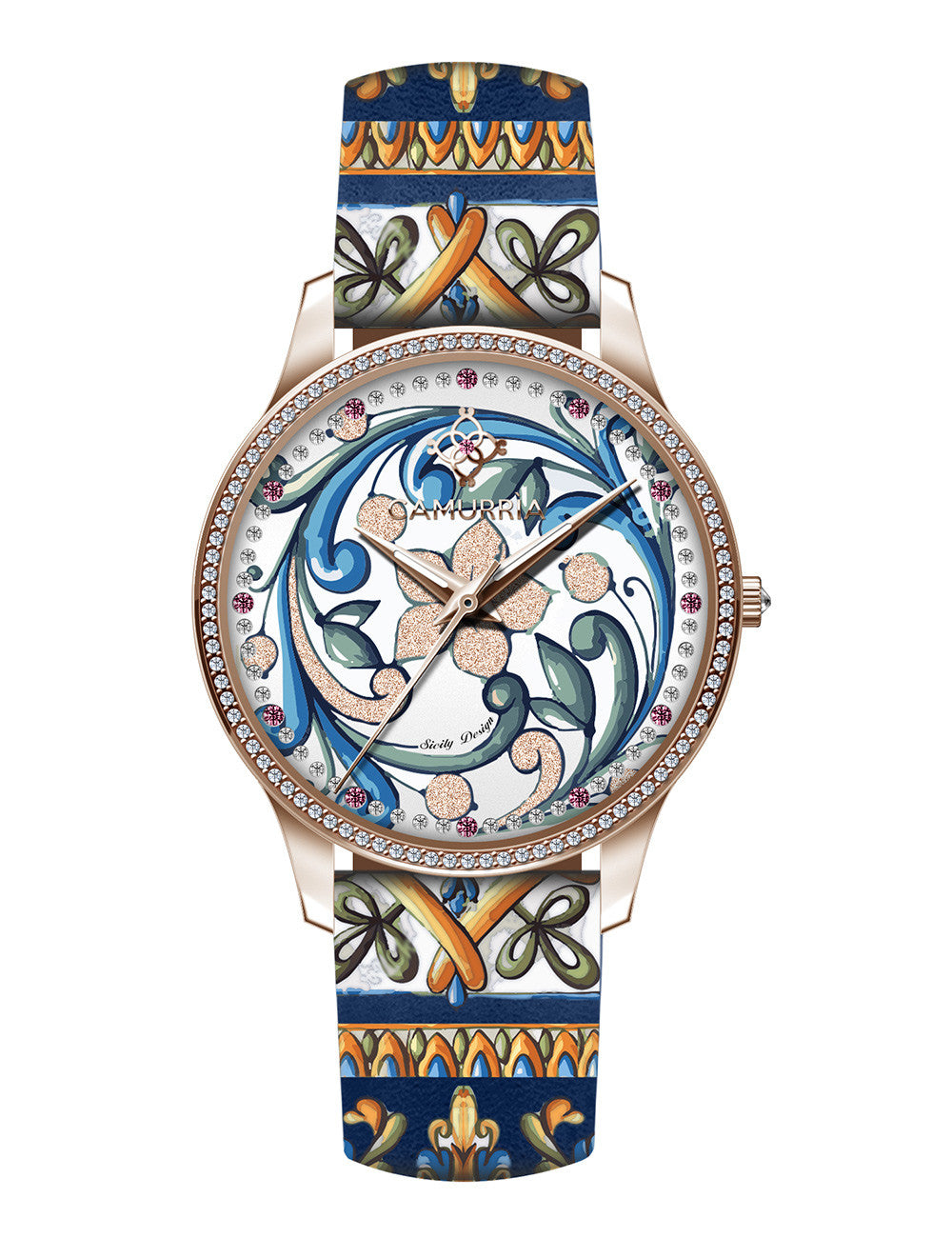 Orologio Camurrìa A Maiolica Glamour Lady 37 mm Pvd Oro Rosa