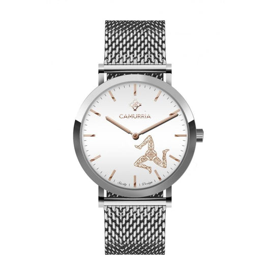 Orologio Uomo Camurrìa Orlando 40 mm Acciaio Braccialato Maglia Milanese