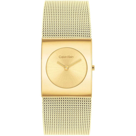 Orologio Calvin Klein Ck Pulse Lady 26,4 Mm Pvd Oro Braccialato Maglia Milanese