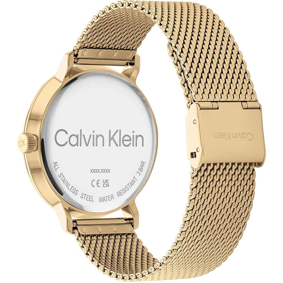 Orologio Calvin Klein Modern Mesh 42 mm Pvd Oro Braccialato Maglia Milanese Nero