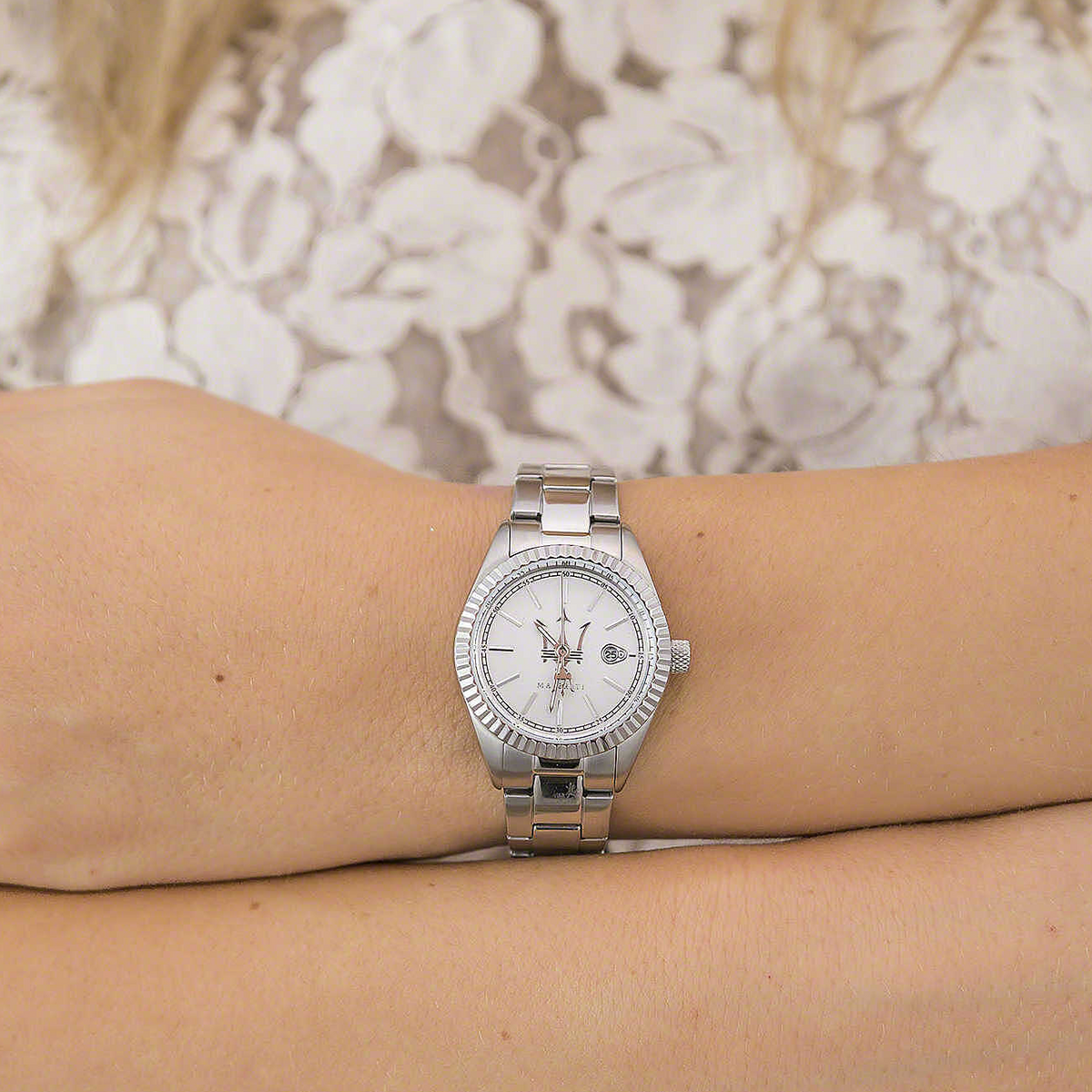 Orologio Maserati Competizione 32 Mm Lady Acciaio Braccialato Silver