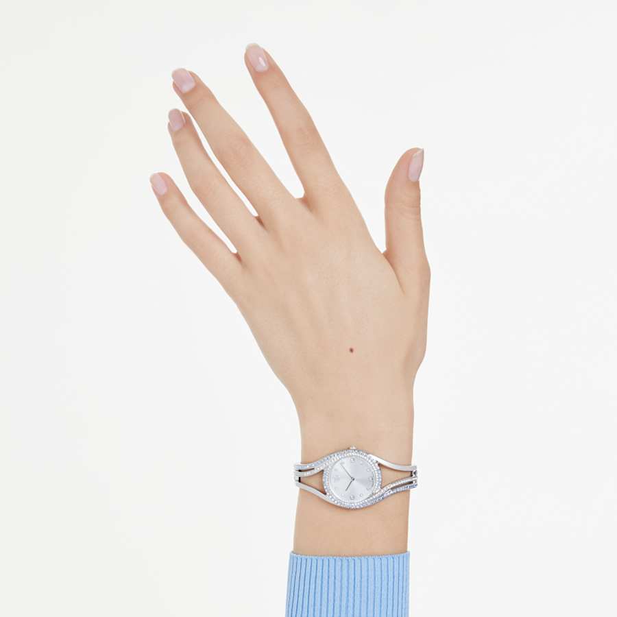 Orologio Swarovski bangle Hyperbola Tonalità argento, Acciaio inossidabile