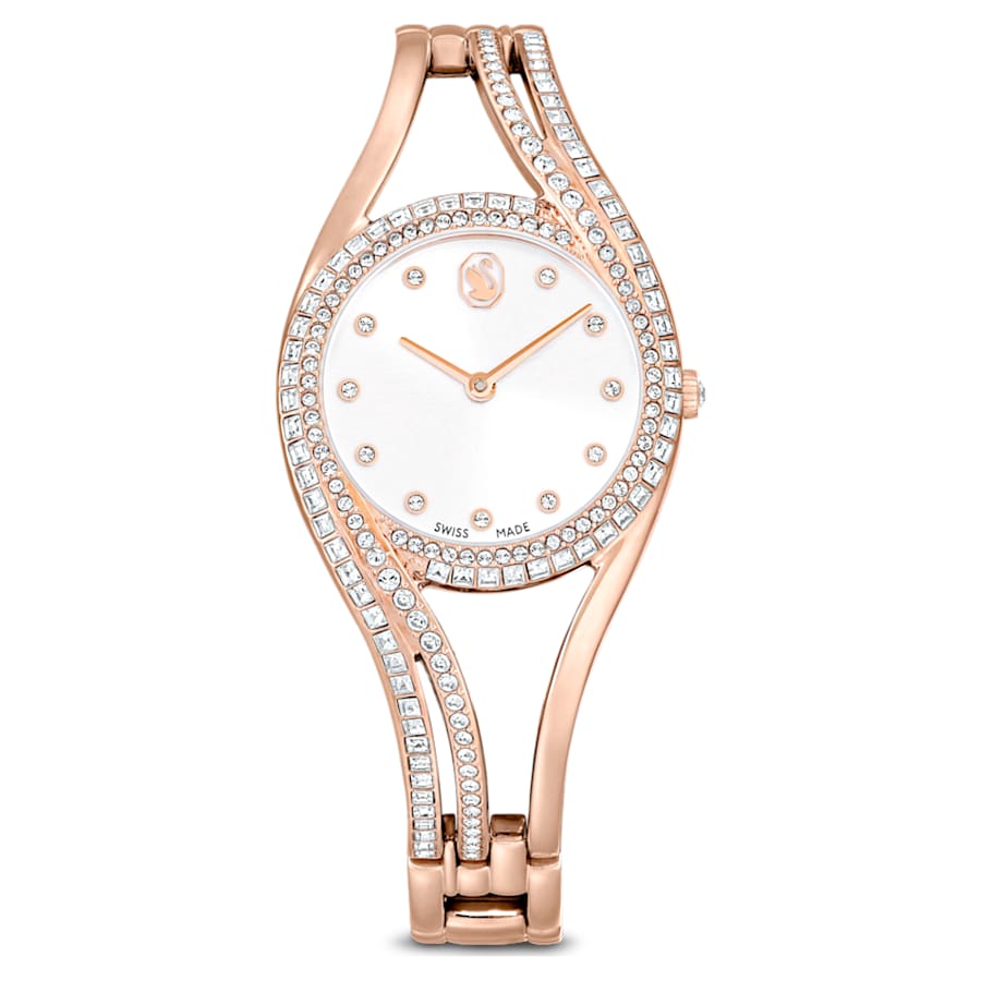 Orologio Swarovski bangle Hyperbola Tono oro rosa, Finitura in tono oro rosa