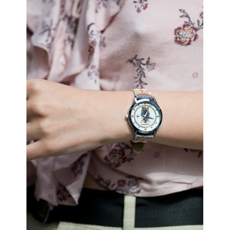 Orologio Camurrìa U Moru 37 mm Acciaio Cinturino Stampe Siciliane Testa di Moro