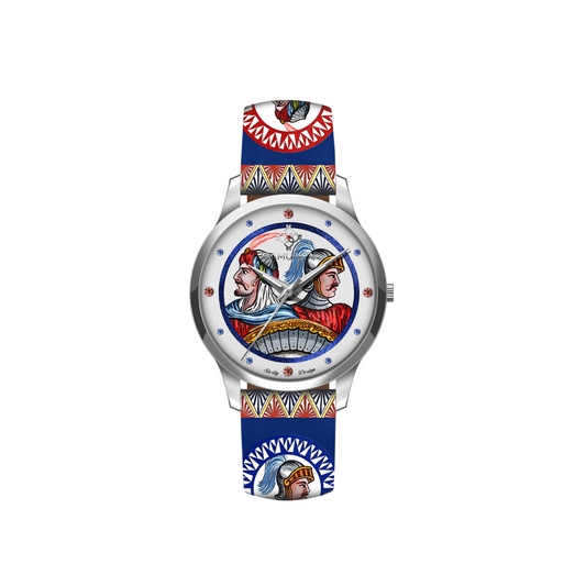 Orologio Camurrìa I Paladini 37 mm Acciaio Cinturino Stampe Siciliane