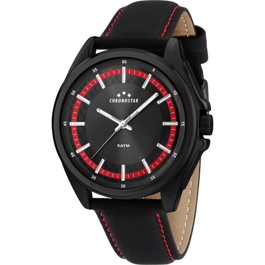 Orologio Chronostar Saturn Pelle Nera