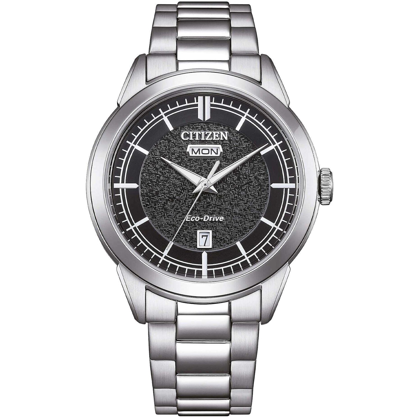Orologio Citizen Of Action Day-Date Eco-Drive 40 mm Braccialato Nero