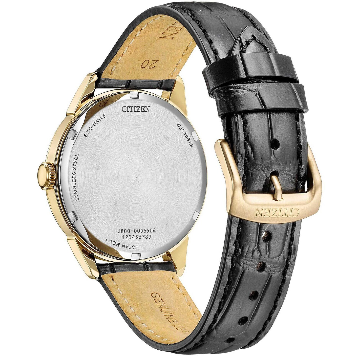 Orologio Citizen Of Action Day-Date Eco-Drive 40 Pvd Oro Cinturino Pelle Marrone