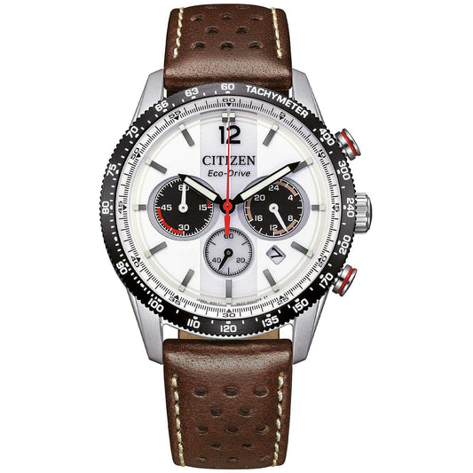 Orologio Citizen Of Action Crono Eco-Drive 39 mm Cinturino Pelle Marrone