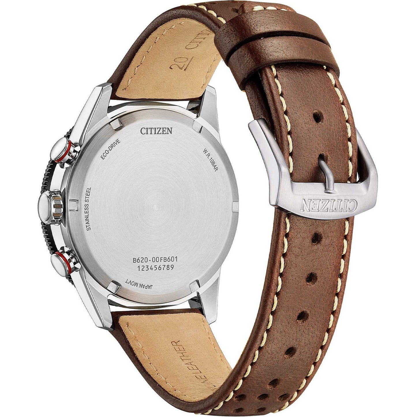 Orologio Citizen Of Action Crono Eco-Drive 39 mm Cinturino Pelle Marrone