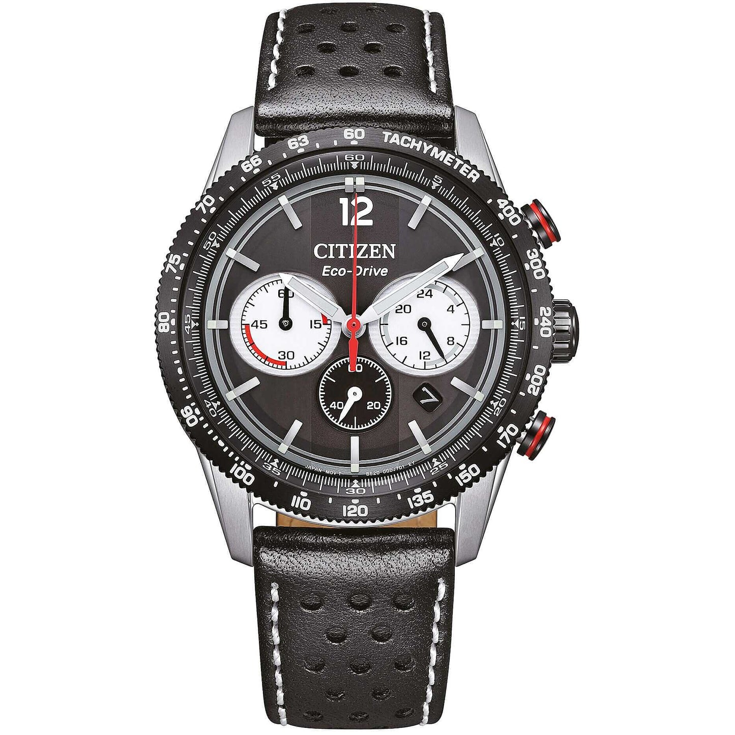 Orologio Citizen Of Action Crono Eco-Drive 39 mm Cinturino Pelle Nera