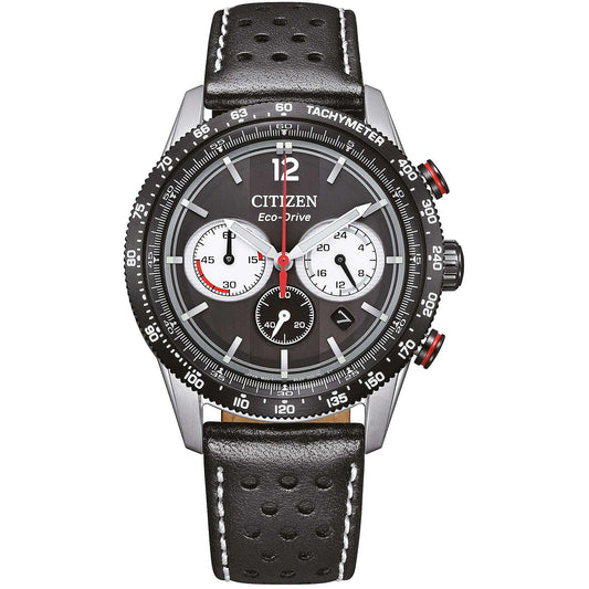 Orologio Citizen Of Action Crono Eco-Drive 39 mm Cinturino Pelle Nera