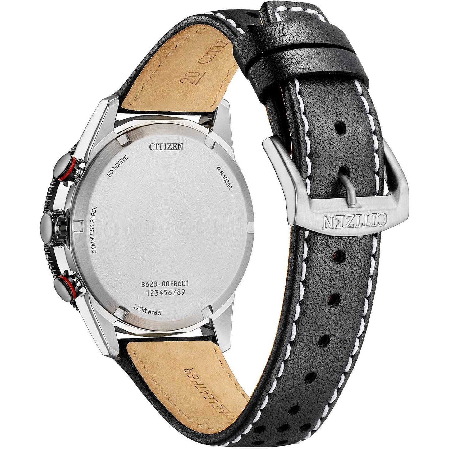Orologio Citizen Of Action Crono Eco-Drive 39 mm Cinturino Pelle Nera