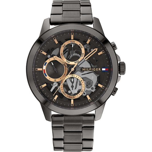 Orologio Tommy Hilfiger Henry Multifunzione 44 mm Acciaio Braccialato Nero
