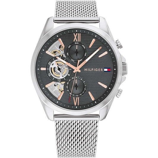 Orologio Tommy Hilfiger Baker Multi Chrono 44 mm Acciaio Braccialato Maglia Milanese