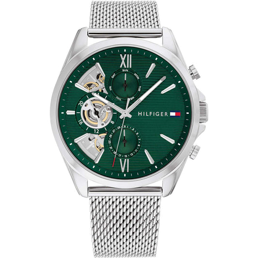 Orologio Tommy Hilfiger Baker Multi Chrono 44 mm Acciaio Braccialato Maglia Milanese