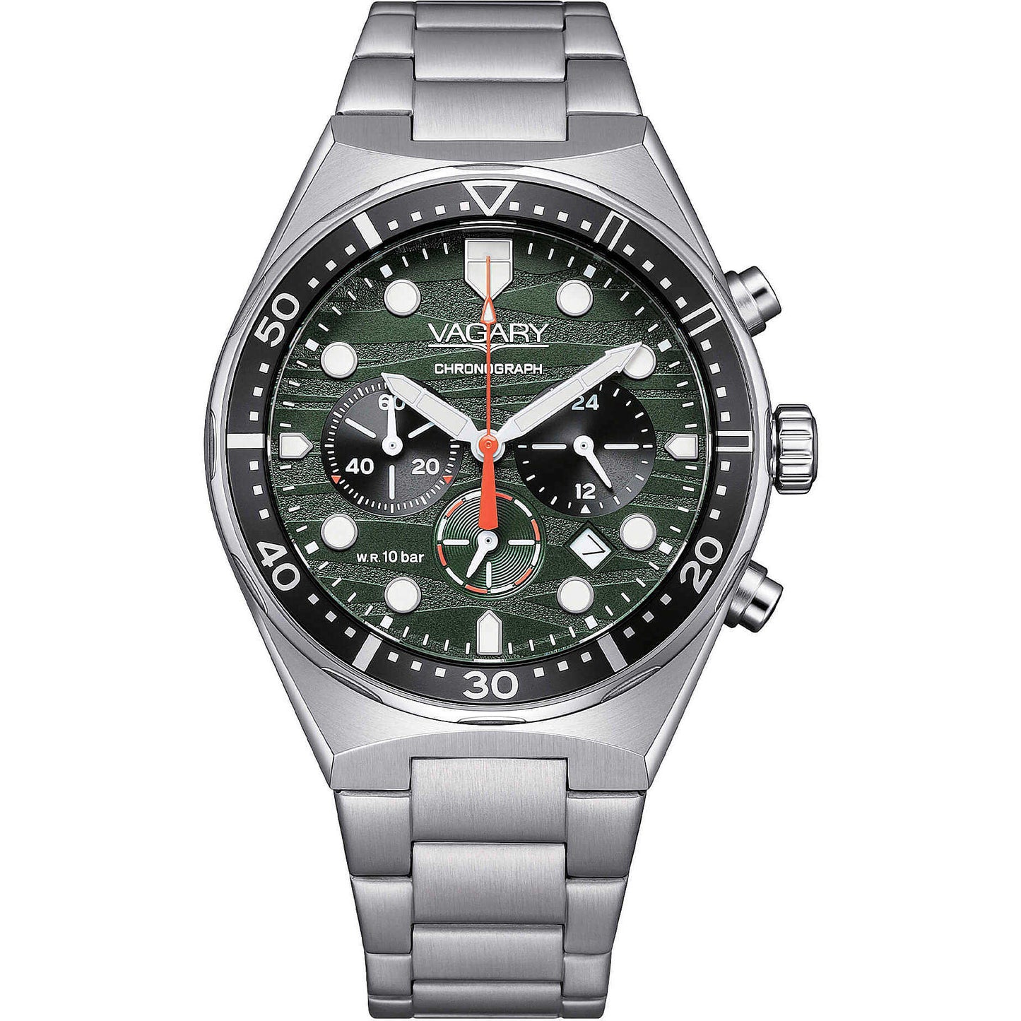 Orologio Vagary Aqua39 Crono 40 Mm Acciaio Braccialato Verde/Nero