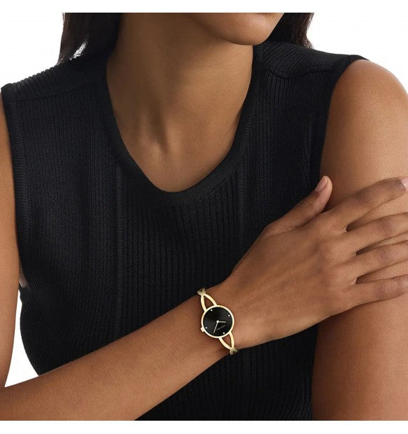 Orologio Calvin Klein Sculpted Embrace Lady 28 mm Pvd Oro Braccialato Nero