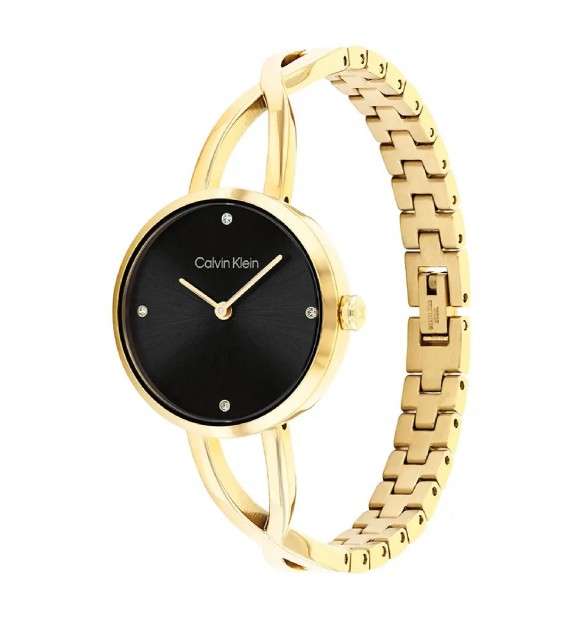 Orologio Calvin Klein Sculpted Embrace Lady 28 mm Pvd Oro Braccialato Nero
